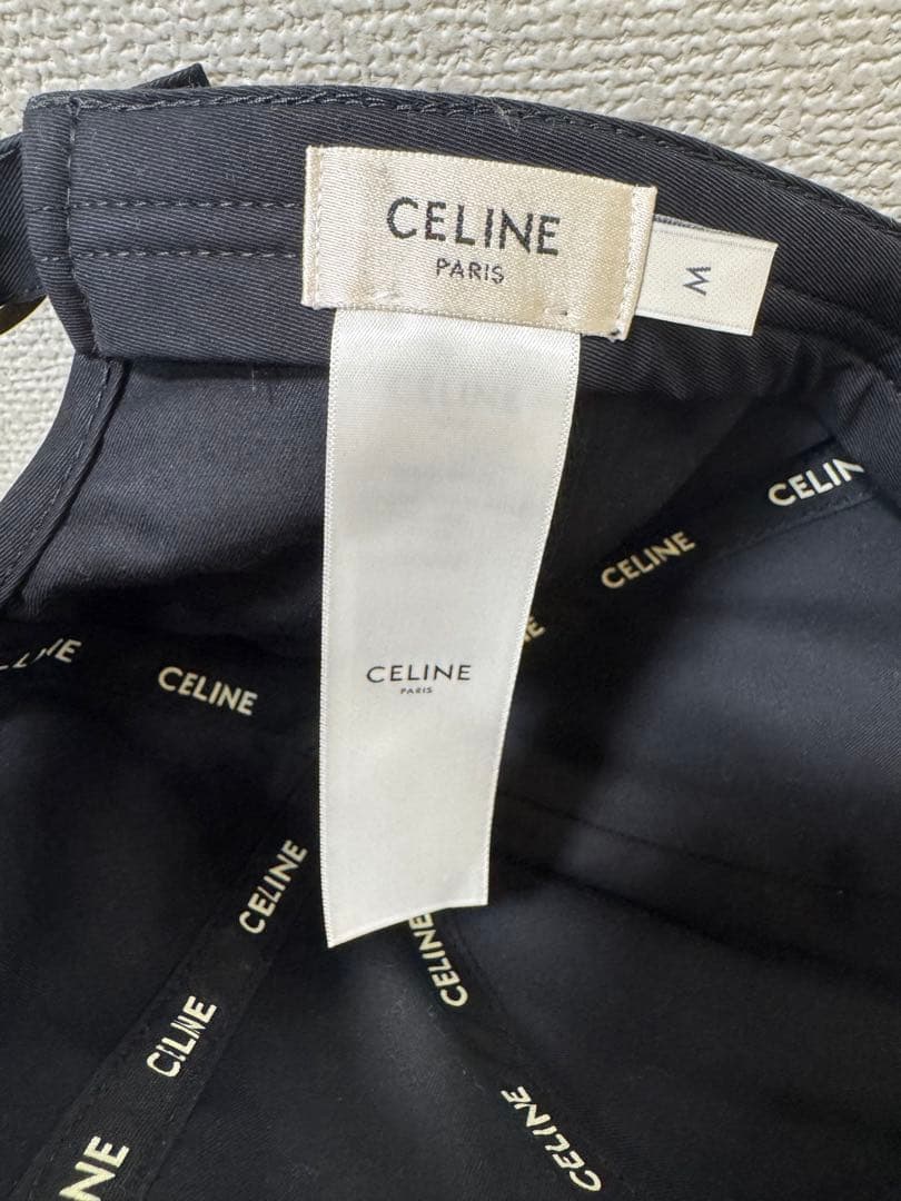 【CELINE】セリーヌ　ベースボールキャップ　ブラック　Mサイズ