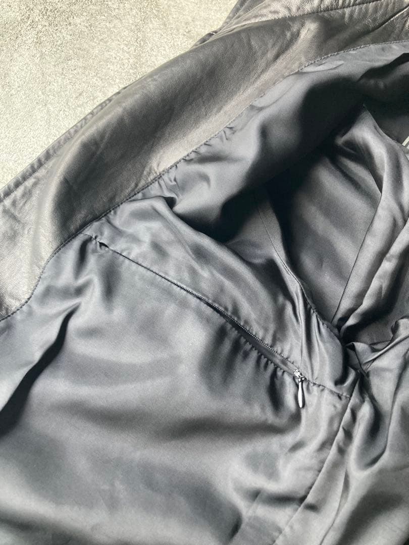 【美品】HUGO BOSS レザージャケット シングルライダース ブラック