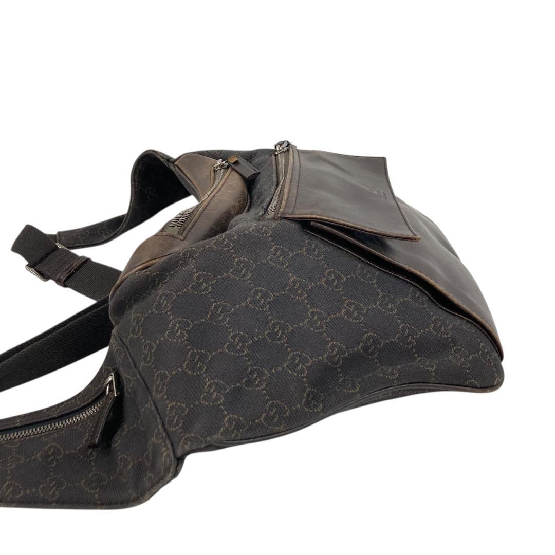 GUCCI グッチ ボディバッグ GGキャンバス レザー 101679 茶系