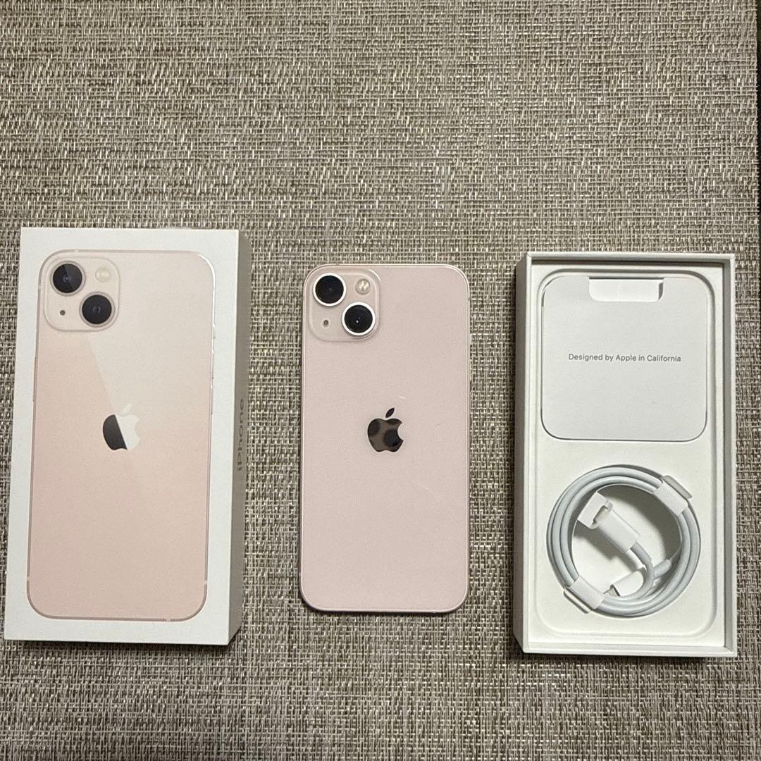 美品 Apple iPhone13 ピンク 本体 充電ケーブル付