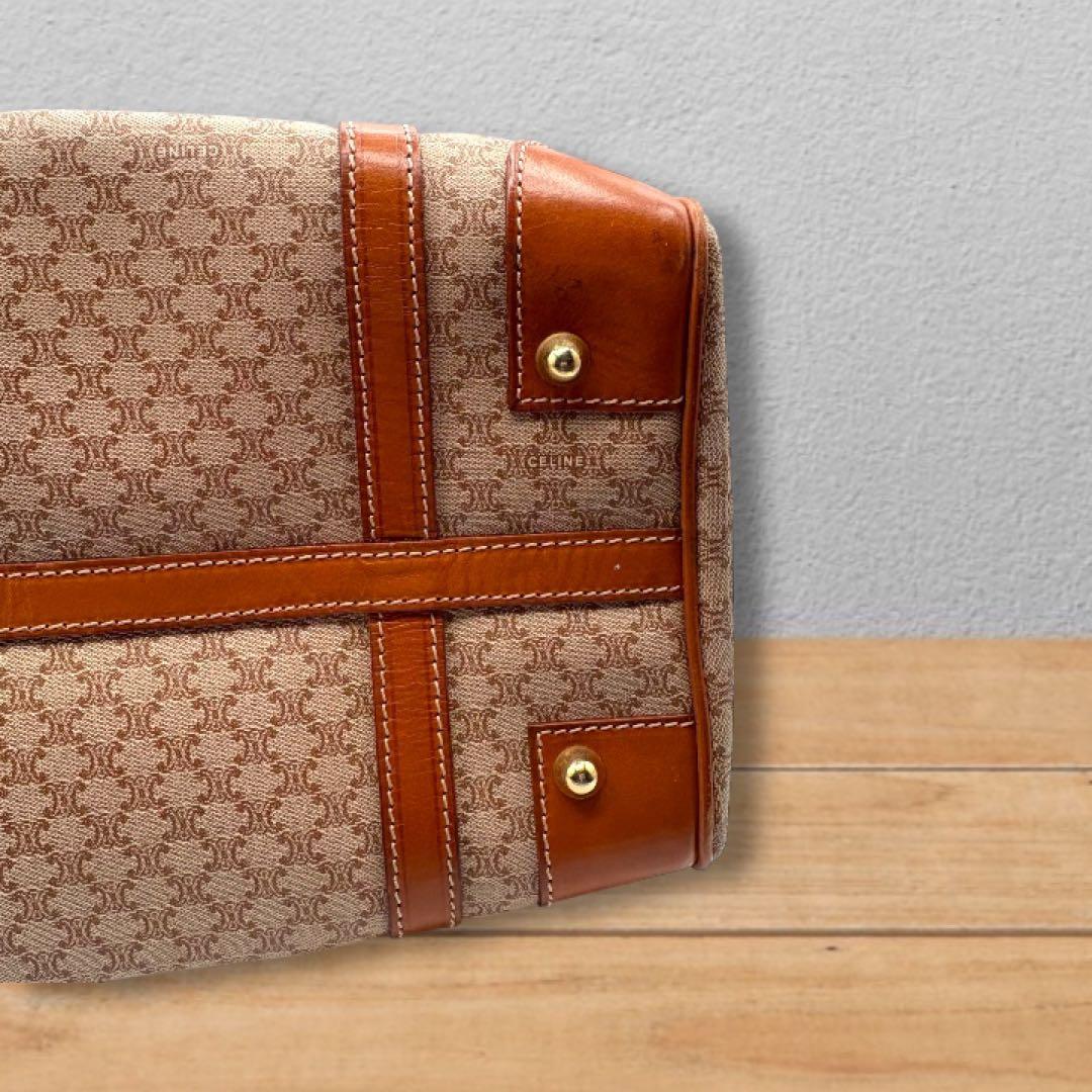 【ヴィンテージ】セリーヌ マカダム柄 ベージュ ボストンバッグ ハンドバッグ