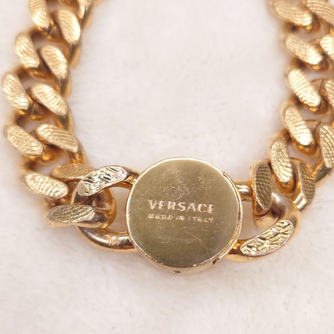【美品】ヴェルサーチ チェーンブレスレット 喜平 M メデューサ ゴールド系