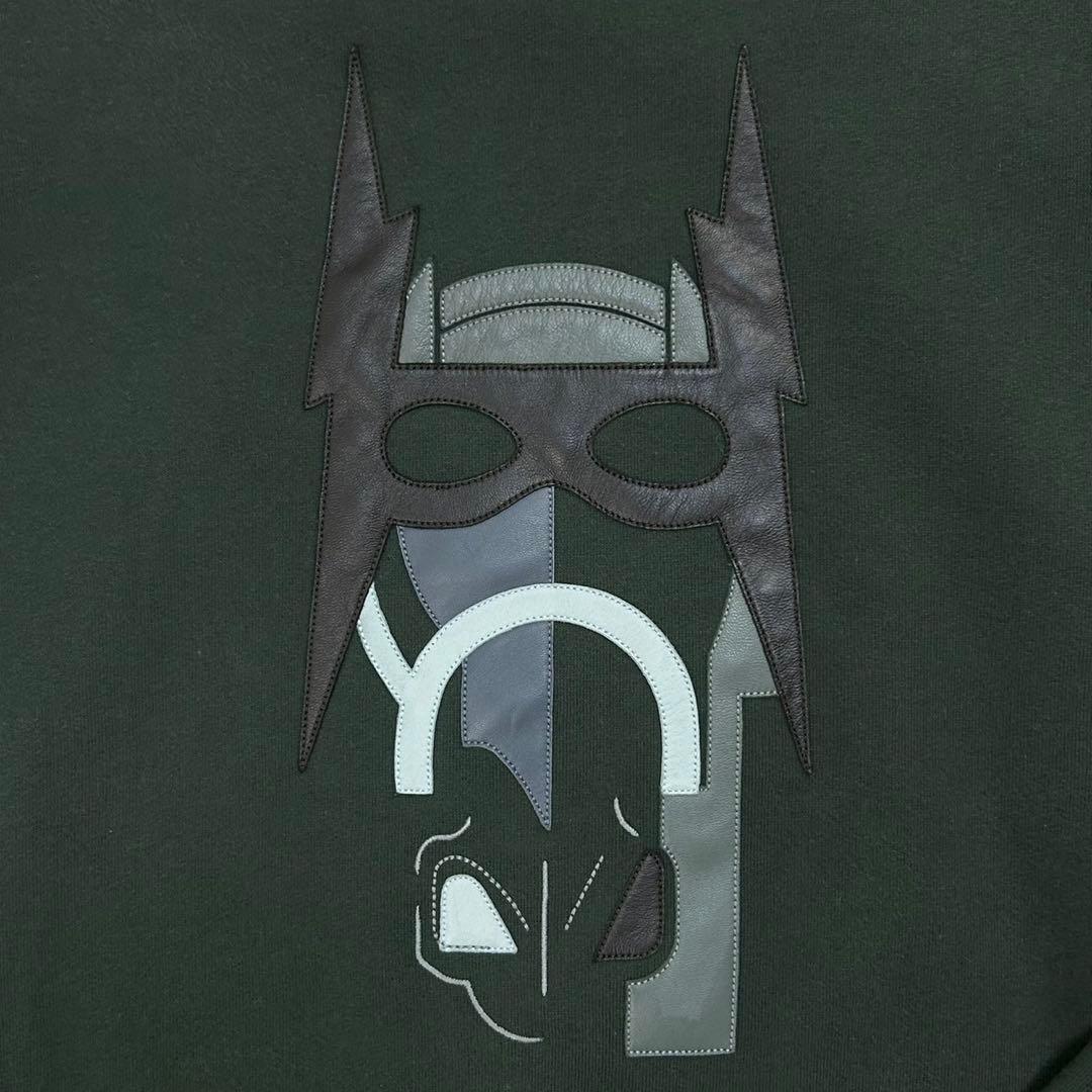 5263【希少】エルメス☆レザーロゴ入りスウェット 入手困難 即完売注意 緑色