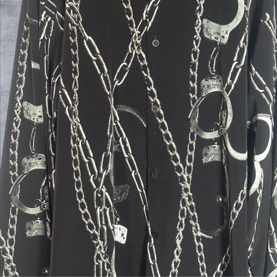 【希少サンプル品】LAD MUSICIAN デシン チェーン柄 ビッグシャツ