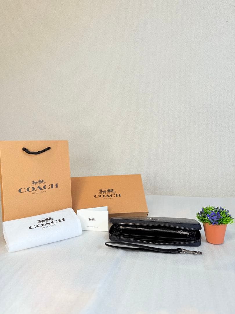 COACH グレー レザー 長財布