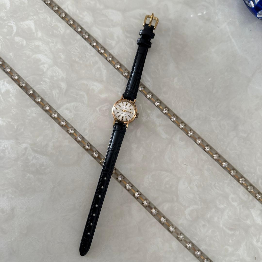 うえやまハミルトン自動巻き時計 ブラックレザー