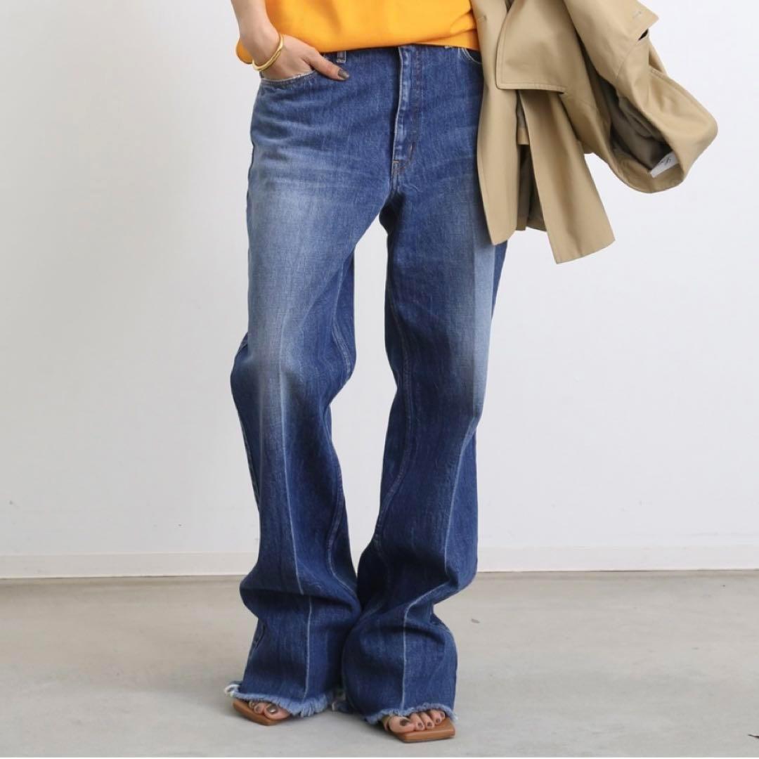 24年《RED CARD》Laura (W23)フレアパンツ カットオフ 加工