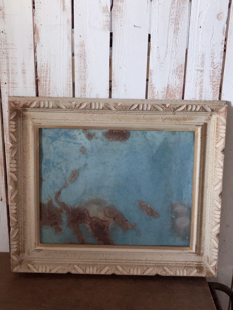 ヴィンテージ　ブリキ＋ウッド　サインボード　店舗什器　フレーム　壁掛け　看板