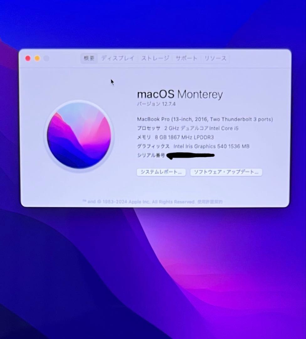 MacBook本体 MacBook Pro 2016 13inch 8GB 256GB