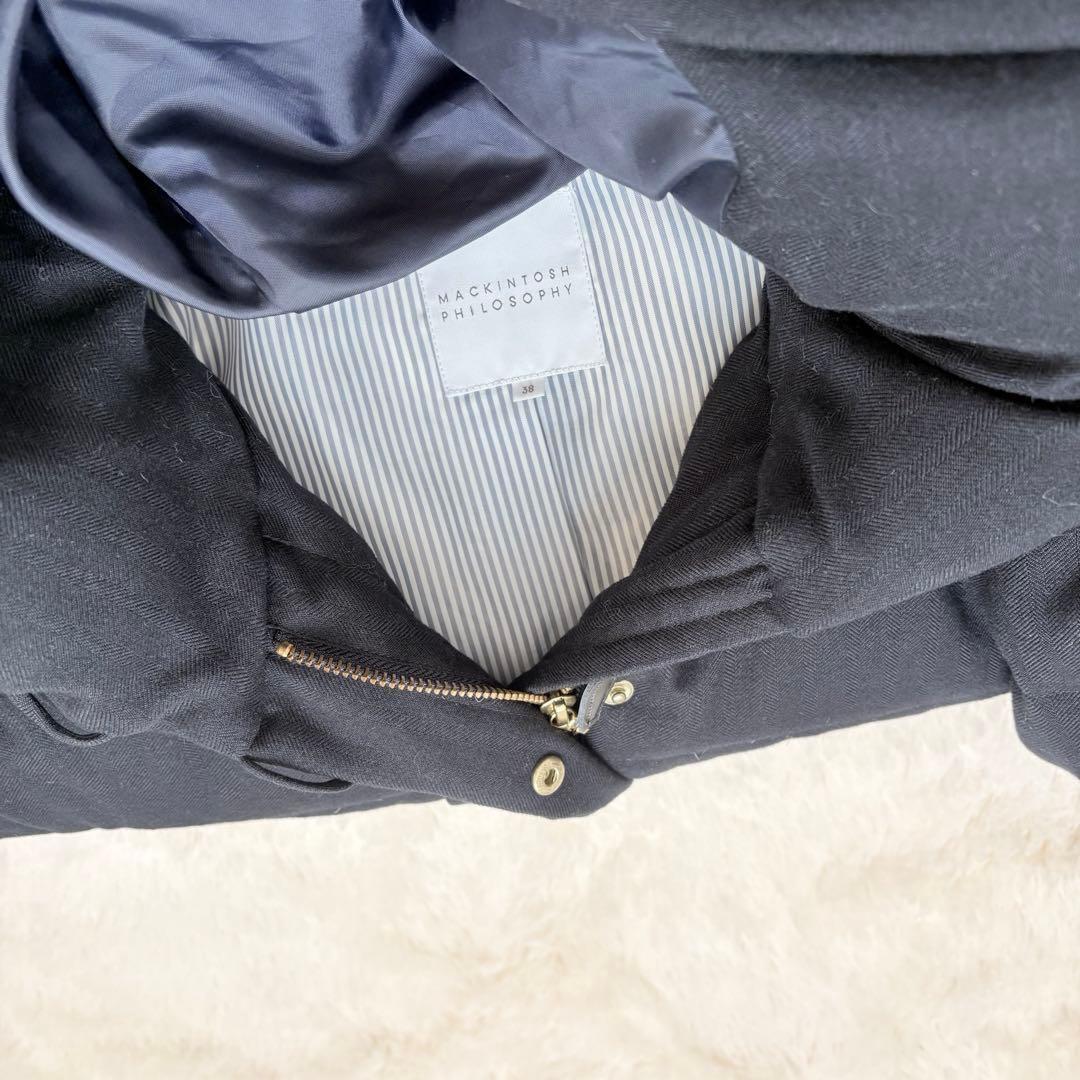 高級✨マッキントッシュフィロソフィー ベルト付きダウンコート フード　38