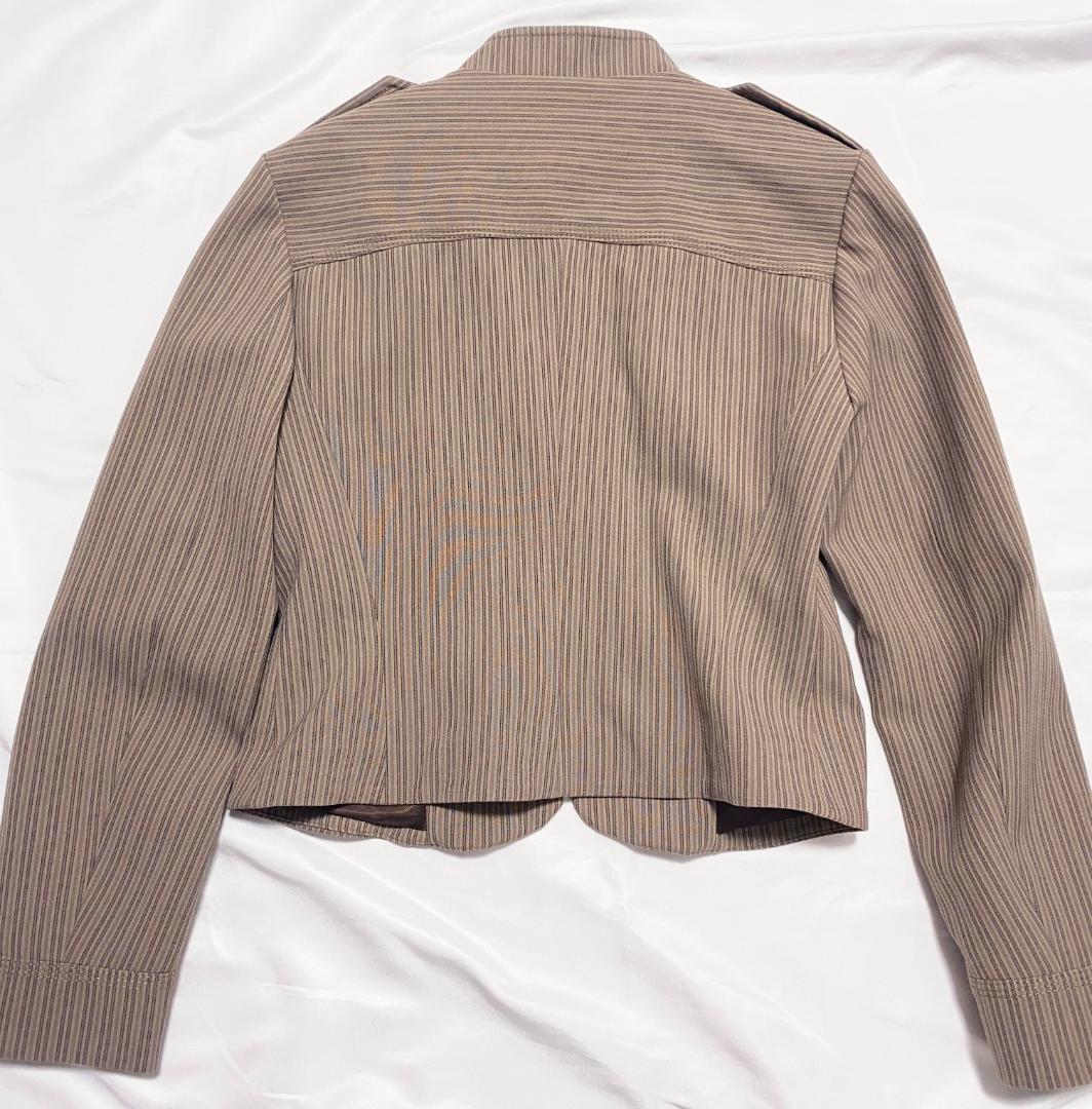 【ZARA】 ストライプ柄フィットブレザー M