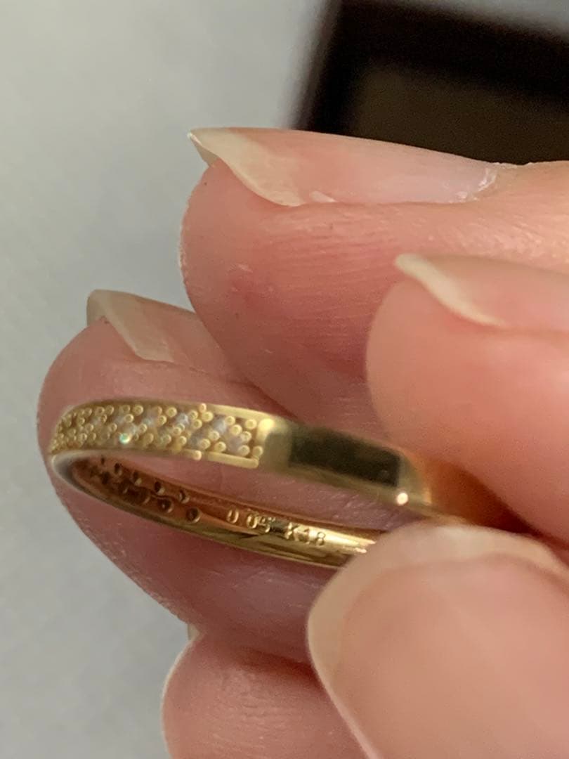 アガット agete K18 マイクロセッティングリング 9号