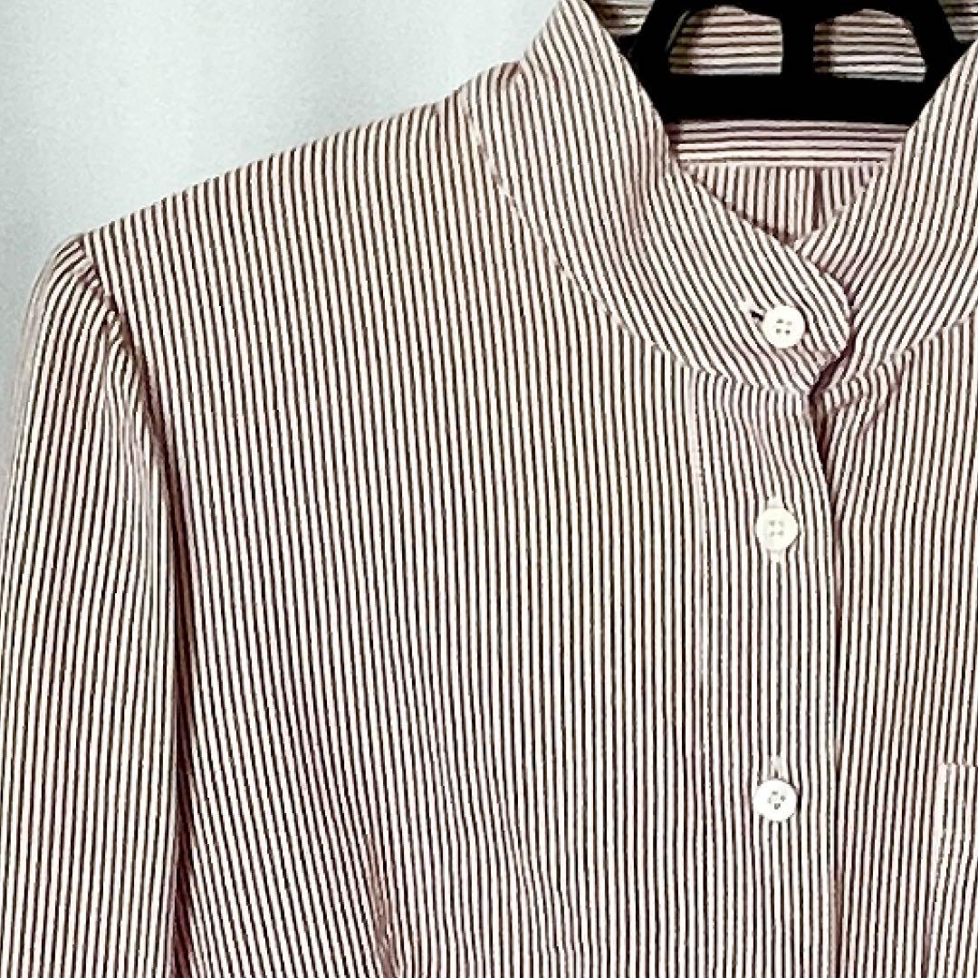 ミュウミュウ Q9 ストライプ フリルシャツ 長袖 イタリア製 40