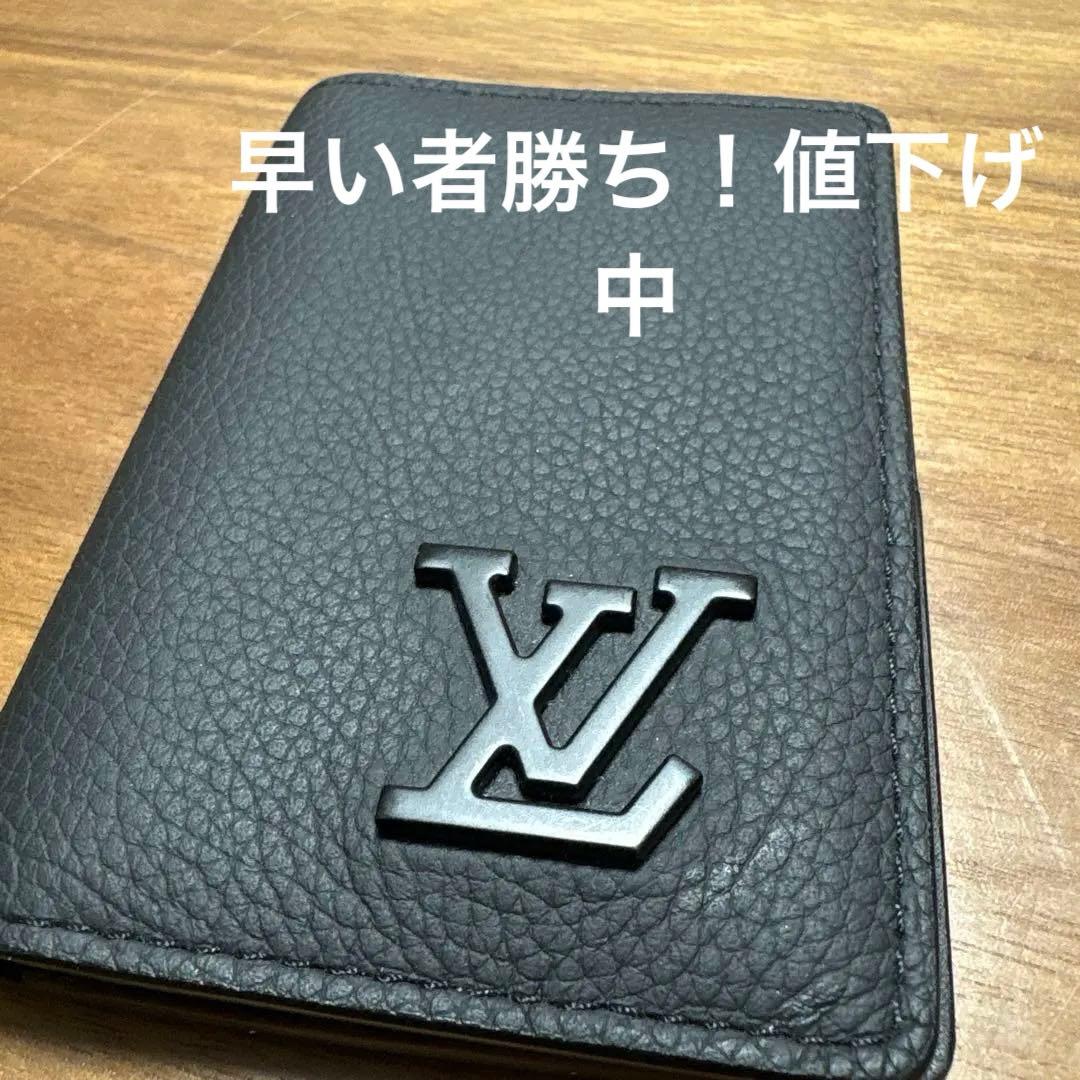 値下げ！Louis Vuitton ブラック 黒 名刺入れ ルイヴィトン