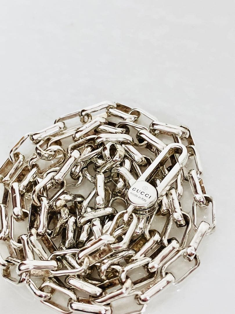 【リピ割価格】GUCCI レクタングル チェーン ネックレス SV925