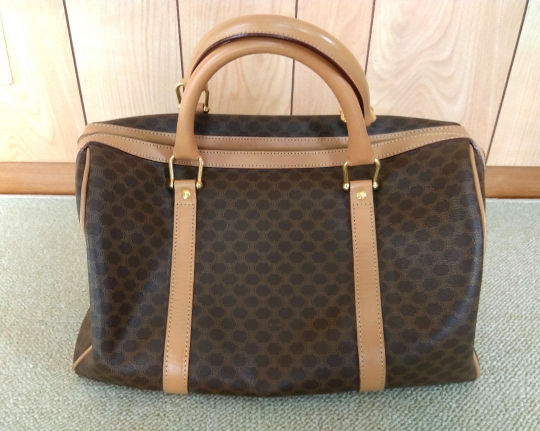 CELINE マカダム柄　ボストンバッグ　※比較的きれいなお品かと思います！