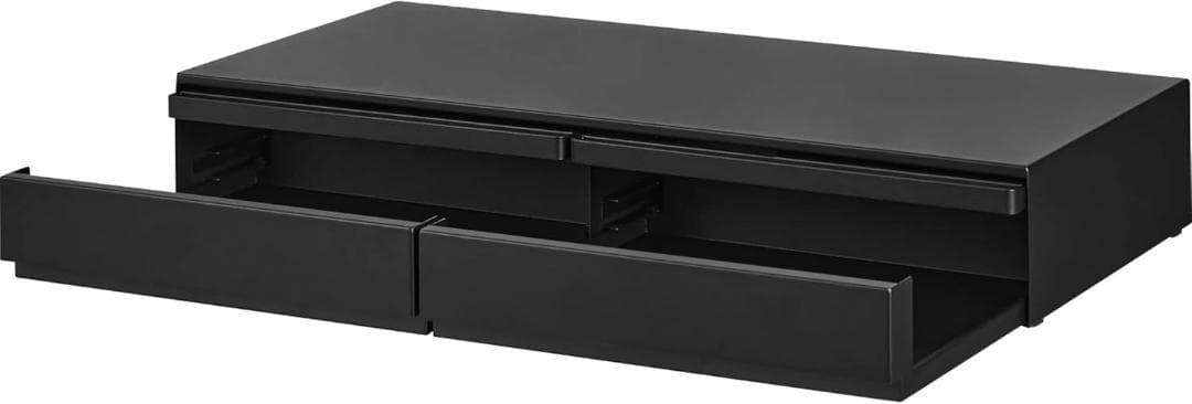 tower キッチン家電下引き出し＆スライドテーブル W80 山崎実業 黒