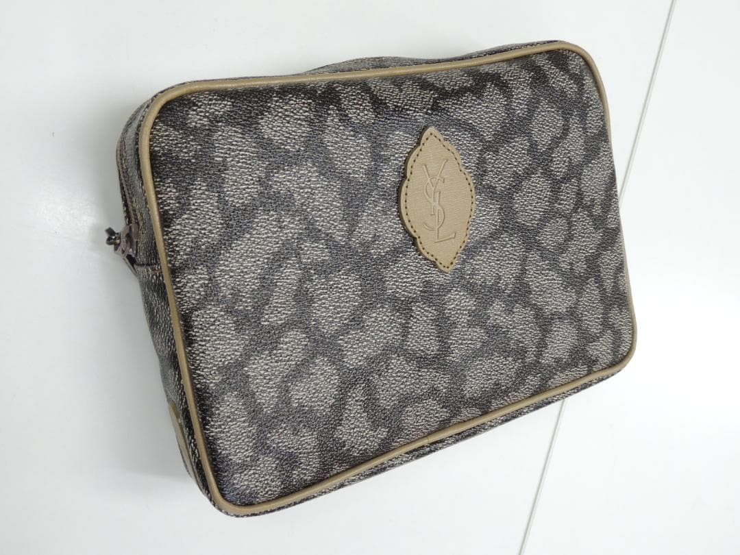 VINTAGEイブサンローラン ジラフ柄 ポーチ ボストンバッグ セカンドバッグ