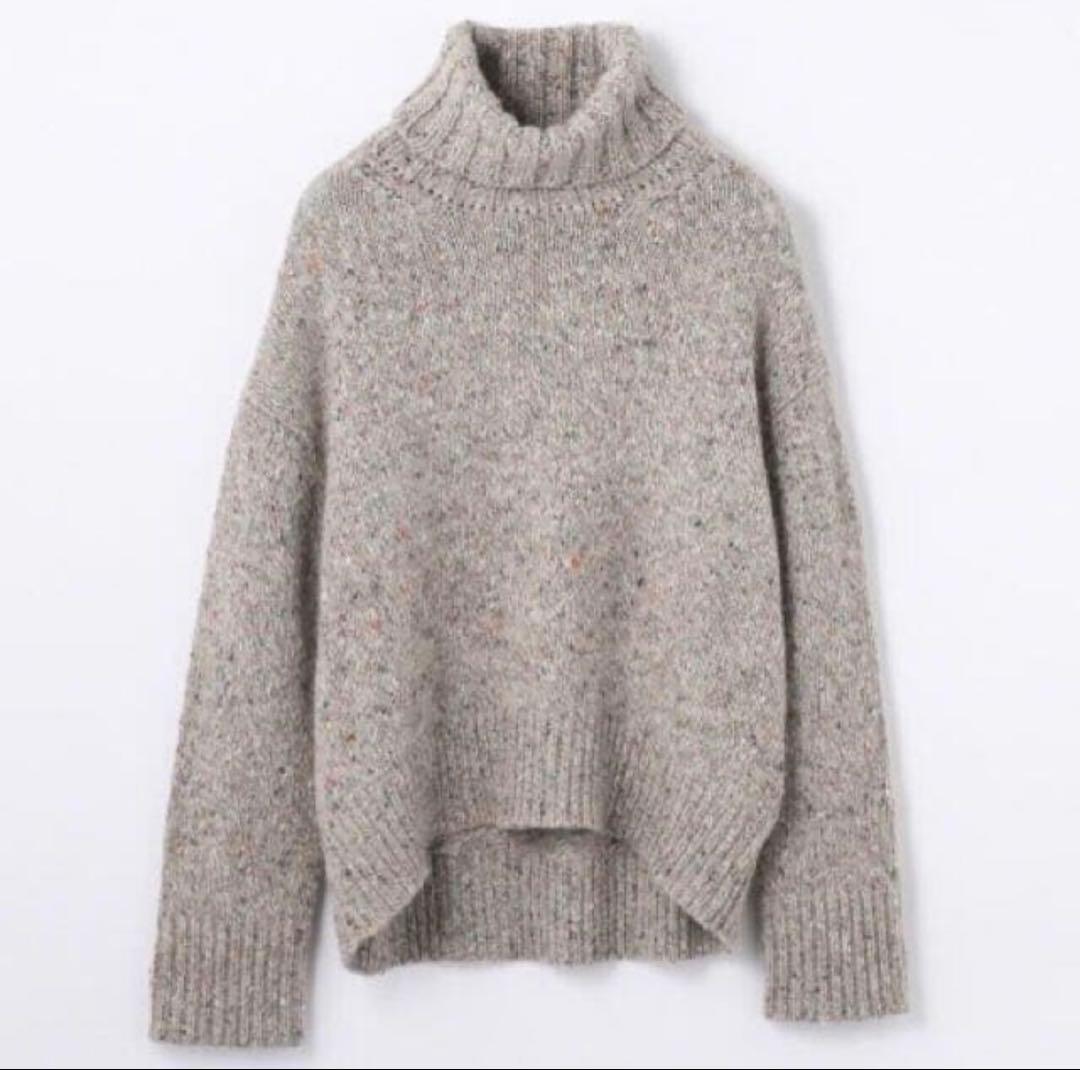 ギャルリーヴィー ファインウールタートルネックニット ライトグレー
