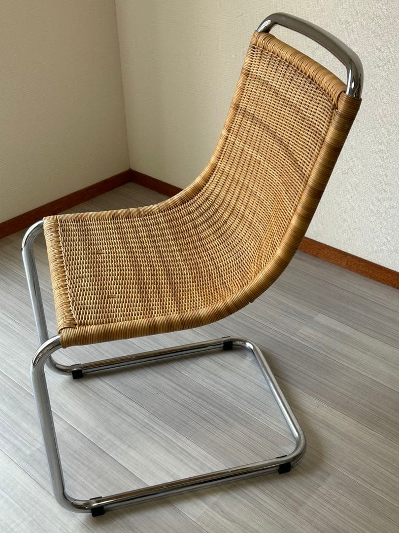 ヴィンテージ　カンチレバーチェア　籐　ラタン　スチール　椅子