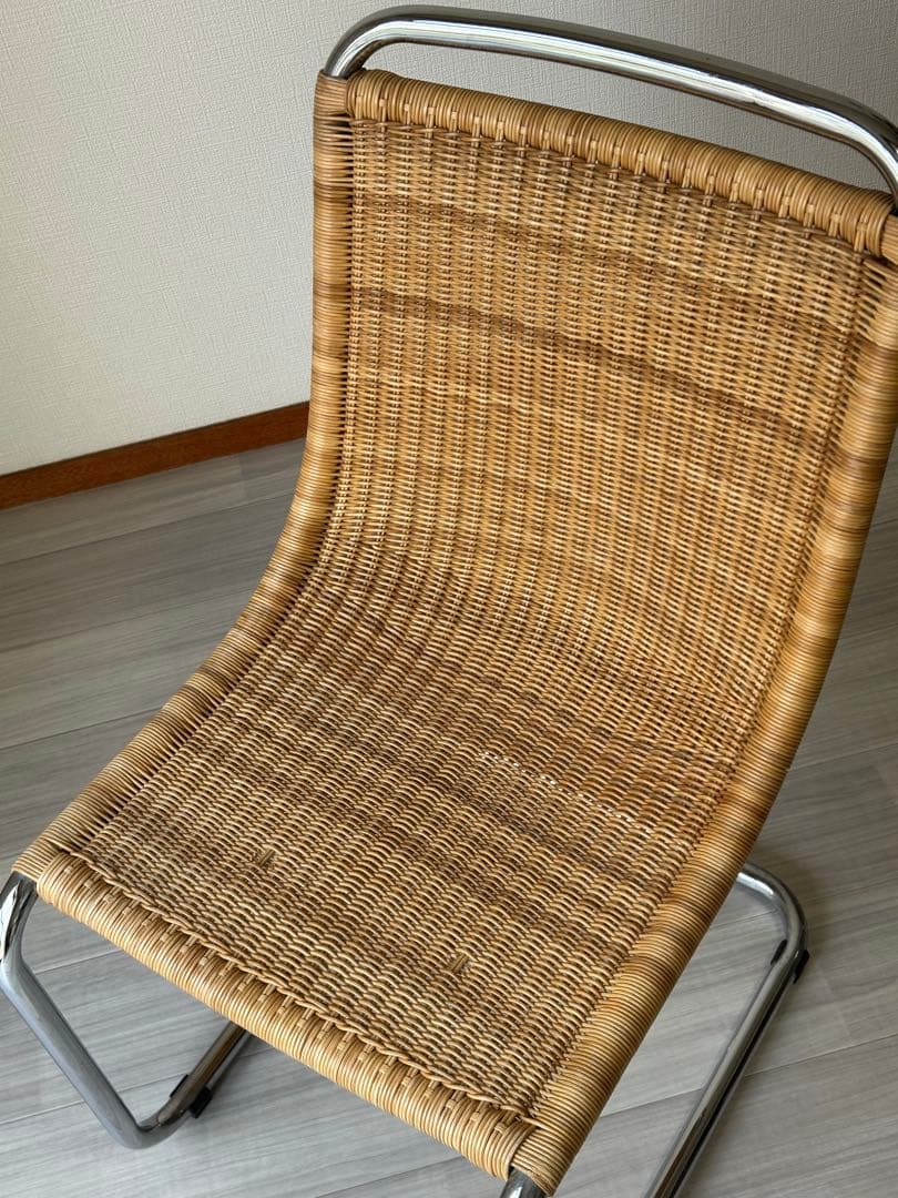 ヴィンテージ　カンチレバーチェア　籐　ラタン　スチール　椅子