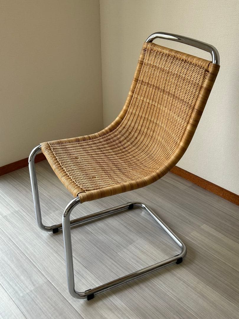 ヴィンテージ　カンチレバーチェア　籐　ラタン　スチール　椅子