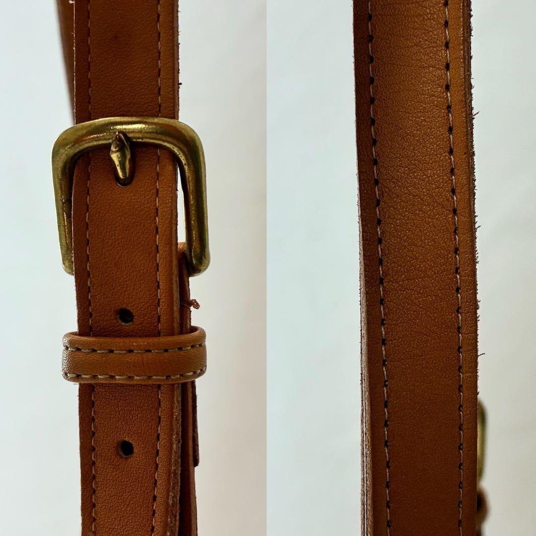 【美品/付属品完備】オールドコーチ 4714 ショルダーバッグ 巾着 レザー 茶