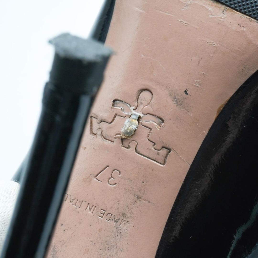 PRADA 37 24.0 ポインテッドトゥハイヒール ブラック/LD57