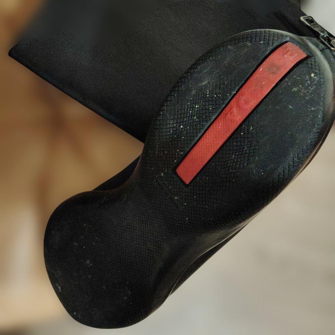 PRADAスポーツレザーブーツ　黒39