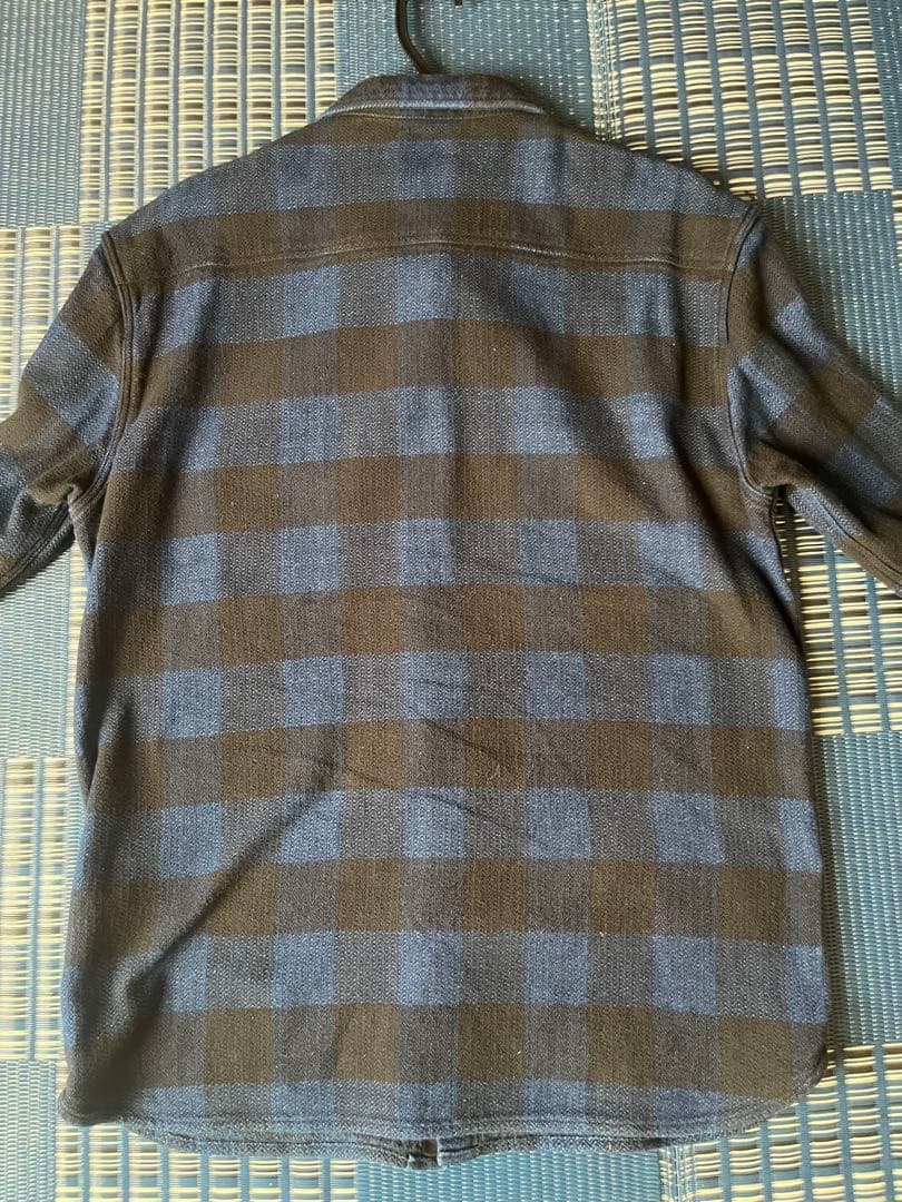 THE FLAT HEAD インディゴ染め ブロックチェック ネルシャツ