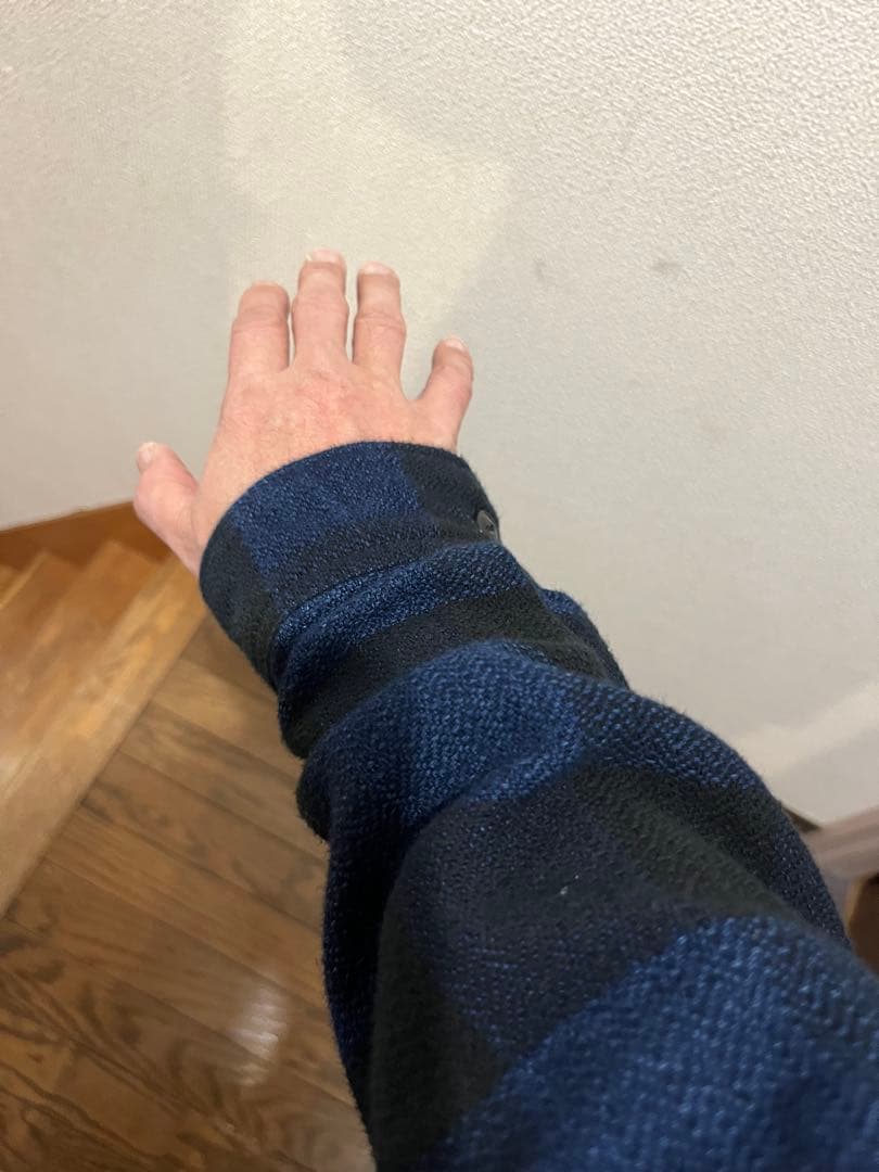 THE FLAT HEAD インディゴ染め ブロックチェック ネルシャツ