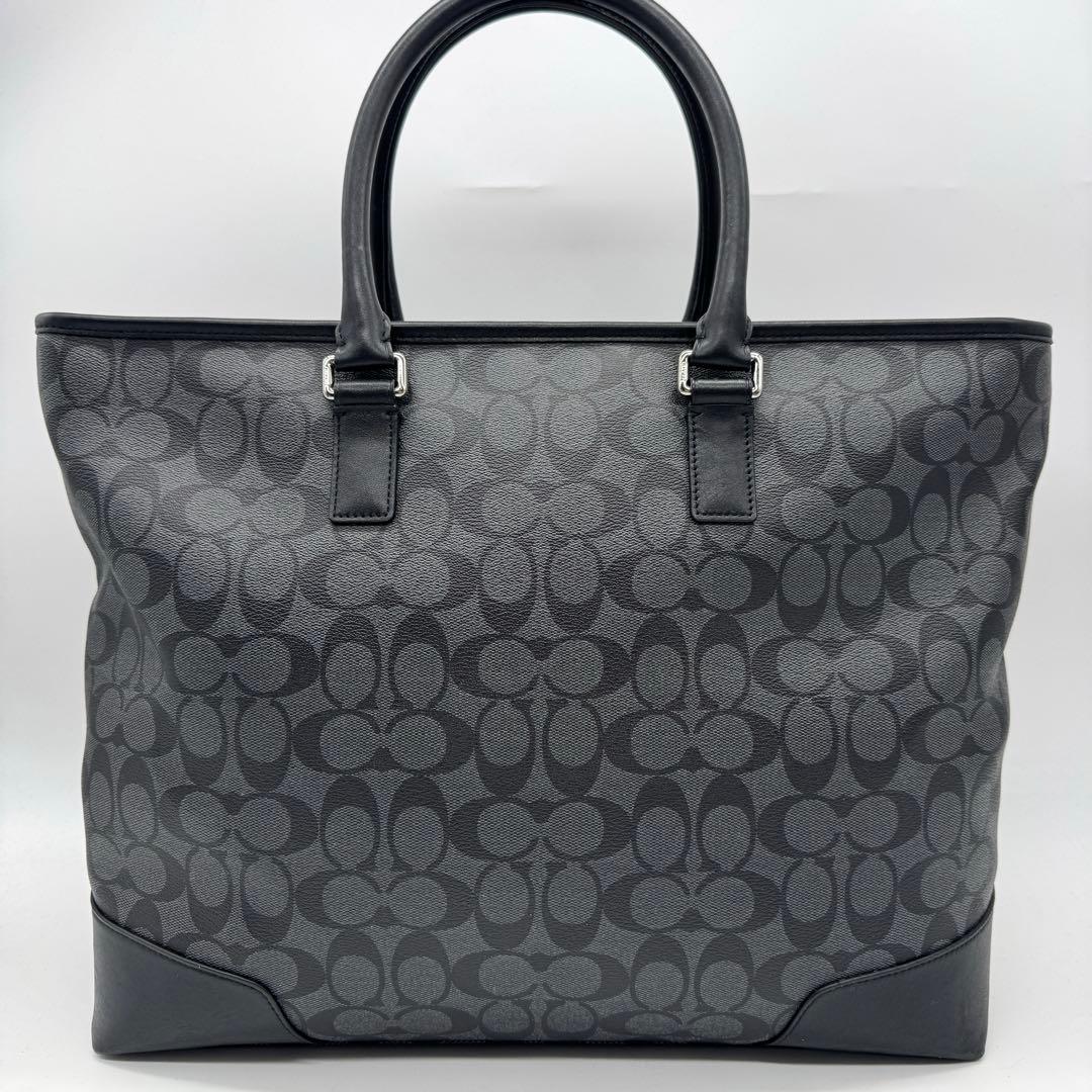 【極美品】コーチ 2way トートバッグ 大容量 ビジネス レザー ブラック