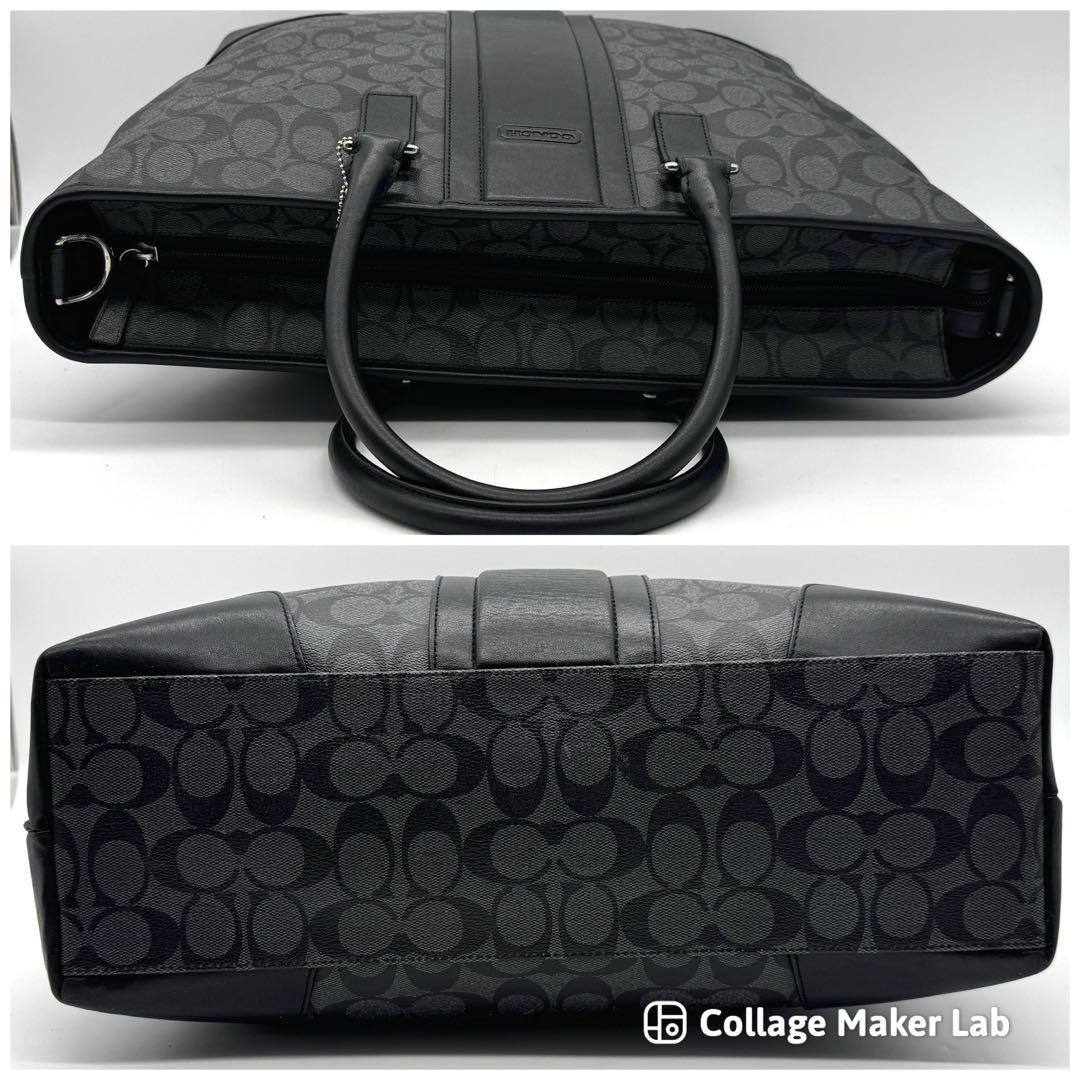 【極美品】コーチ 2way トートバッグ 大容量 ビジネス レザー ブラック