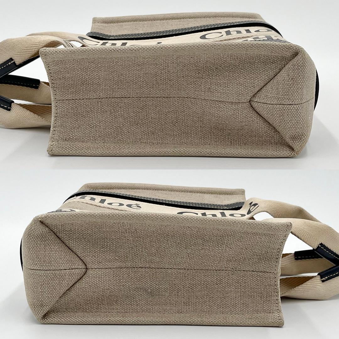 Chloe クロエ ウッディ スモール トートバッグ 2way キャンバス