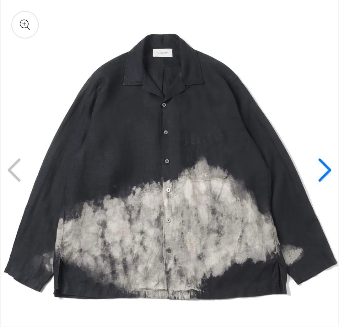 MARKAWARE 長袖ヘンプオープンカラー CLOUDY BLEACHING