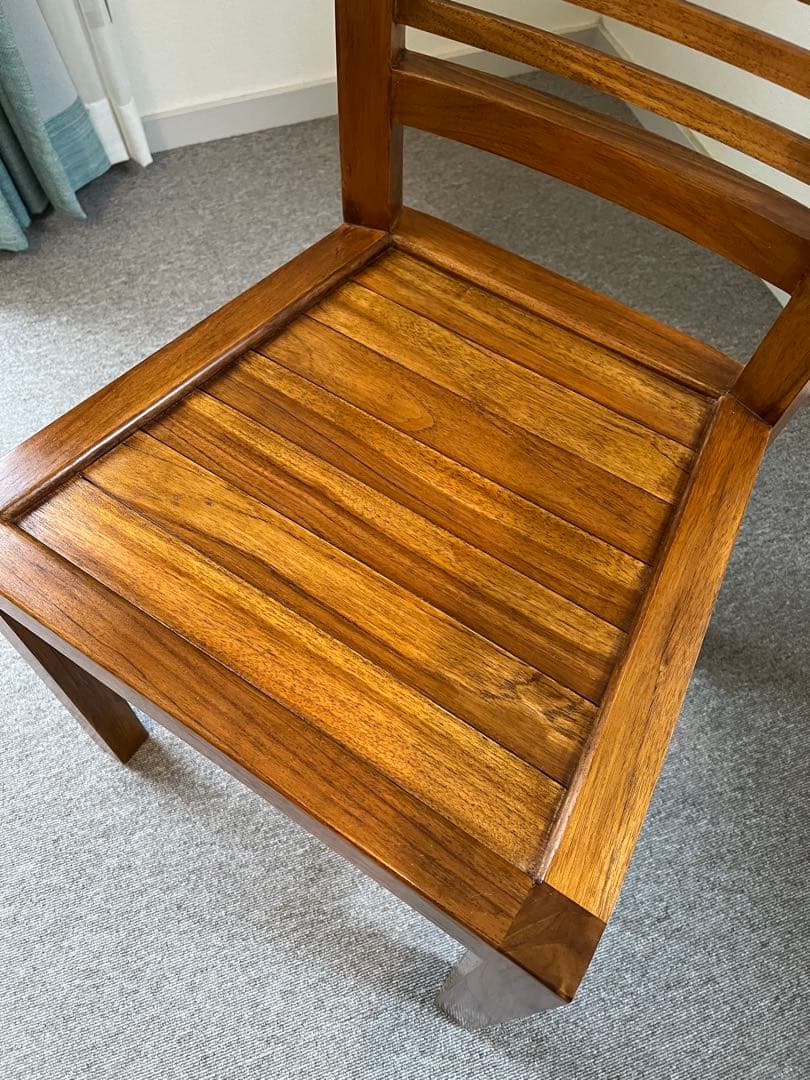 【あやちょ】②ダイニングチェア チーク 無垢材