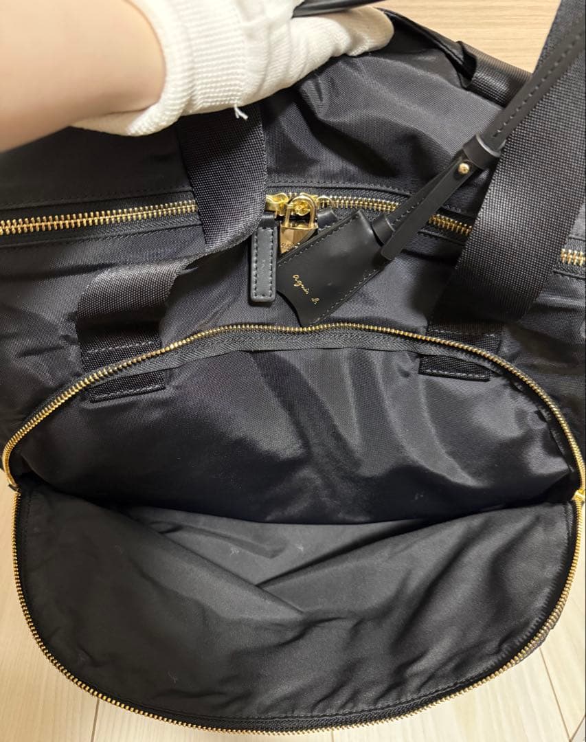 【美品】agnes b. アニエスベー 2way ボストンバッグ ナイロン 黒