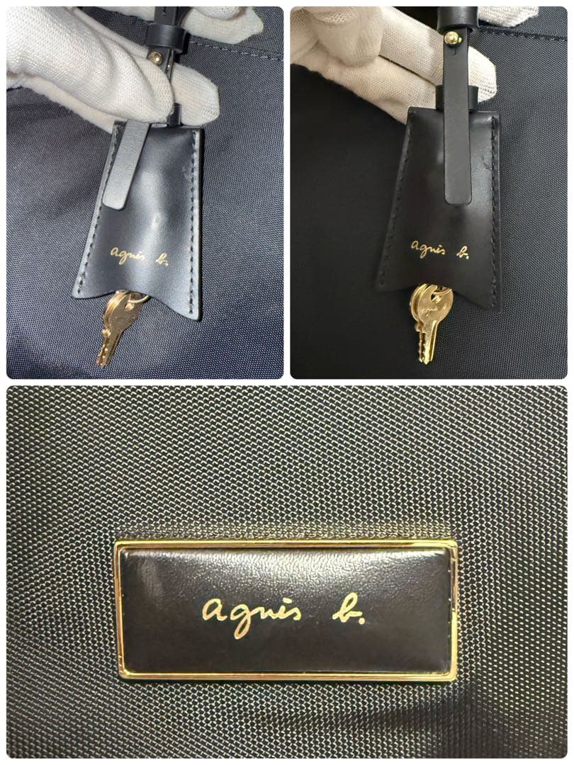 【美品】agnes b. アニエスベー 2way ボストンバッグ ナイロン 黒