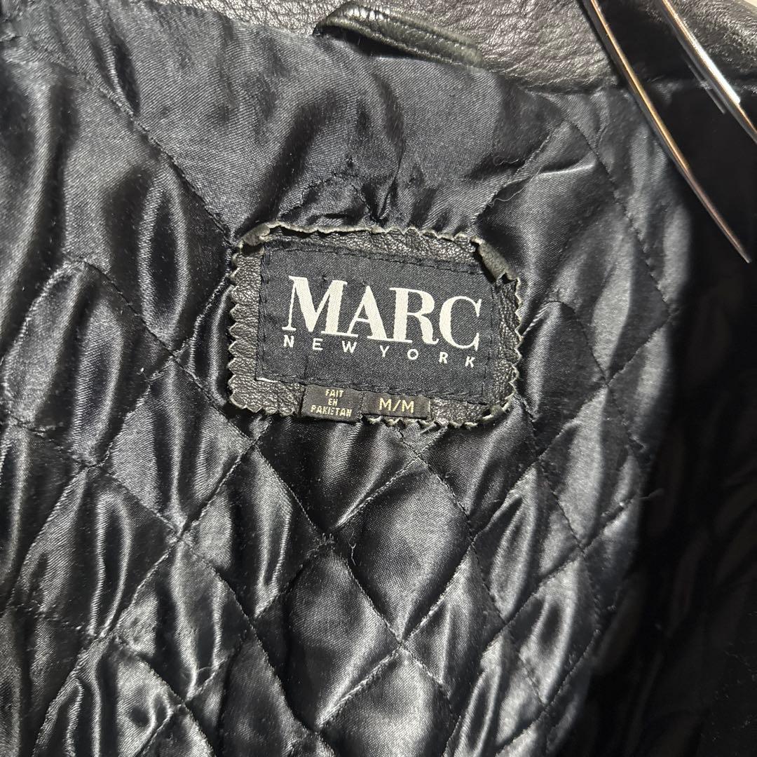 90s MARC A-2 短丈 レザージャケット 本革 キルティング 中綿 黒