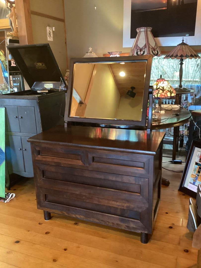 松本民芸　ミラー付きドレッサー　鏡台　チェスト