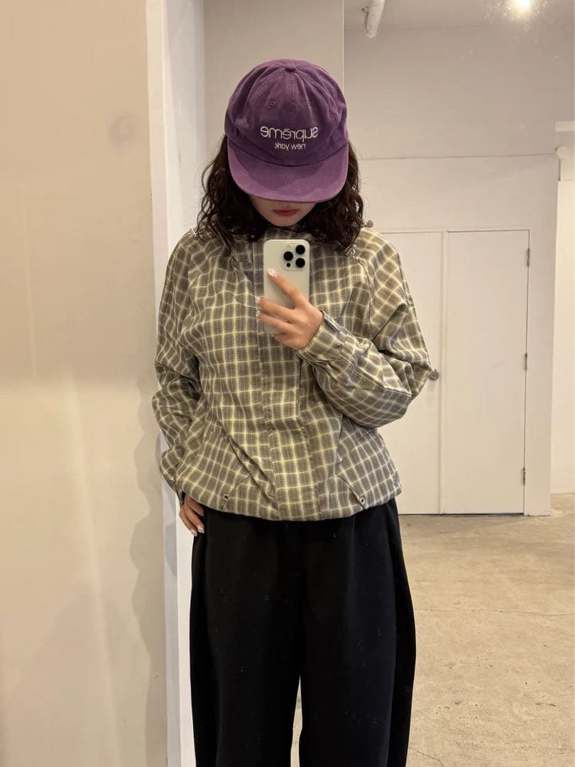 ナイロンチェックジップジャケット