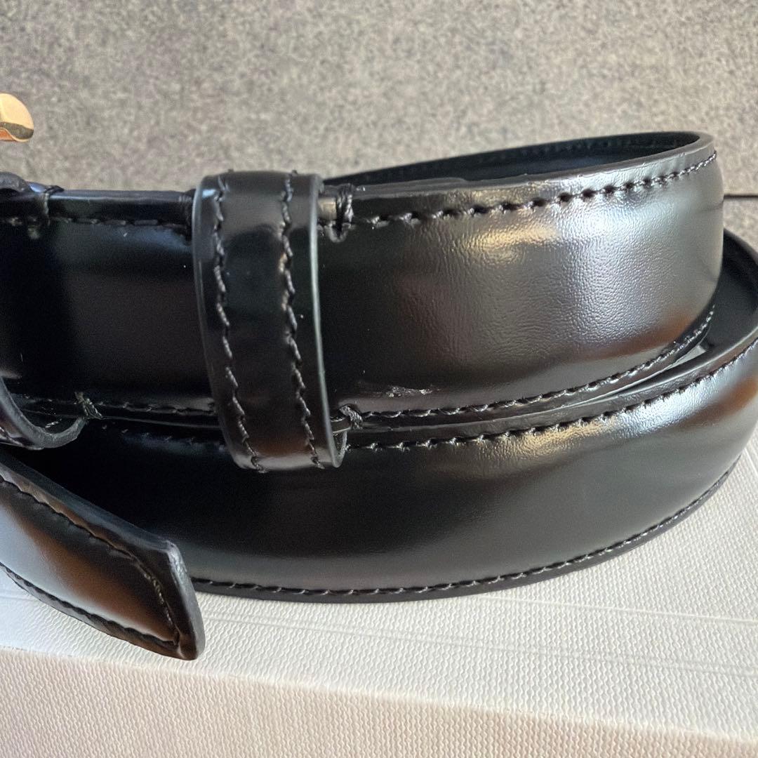 【日曜限定】CELINE ベルト　トリオンフバックルレザーベルトミディアム　75