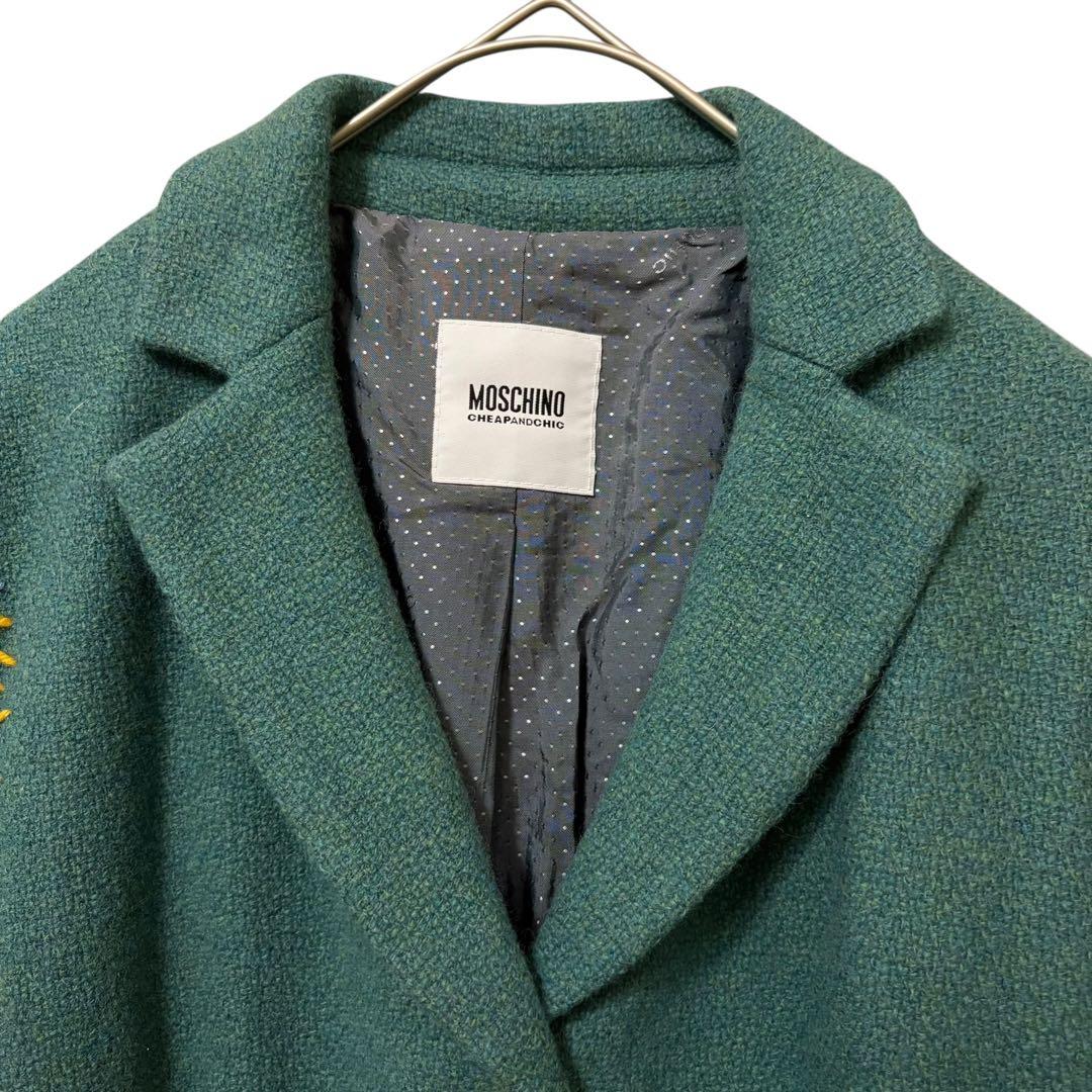 MOSCHINO モスキーノ ステッチデザインジャケット グリーン