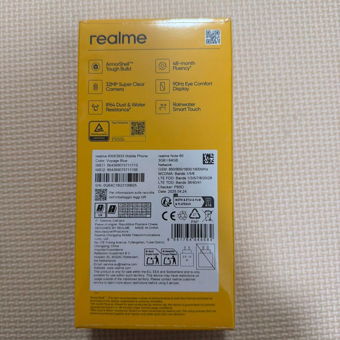 スマートフォン本体 realme Note 60 64GB 3GB RAM
