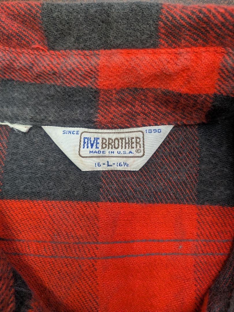 FIVE BROTHER バッファローチェック　ネルシャツ　70〜80s 米国製