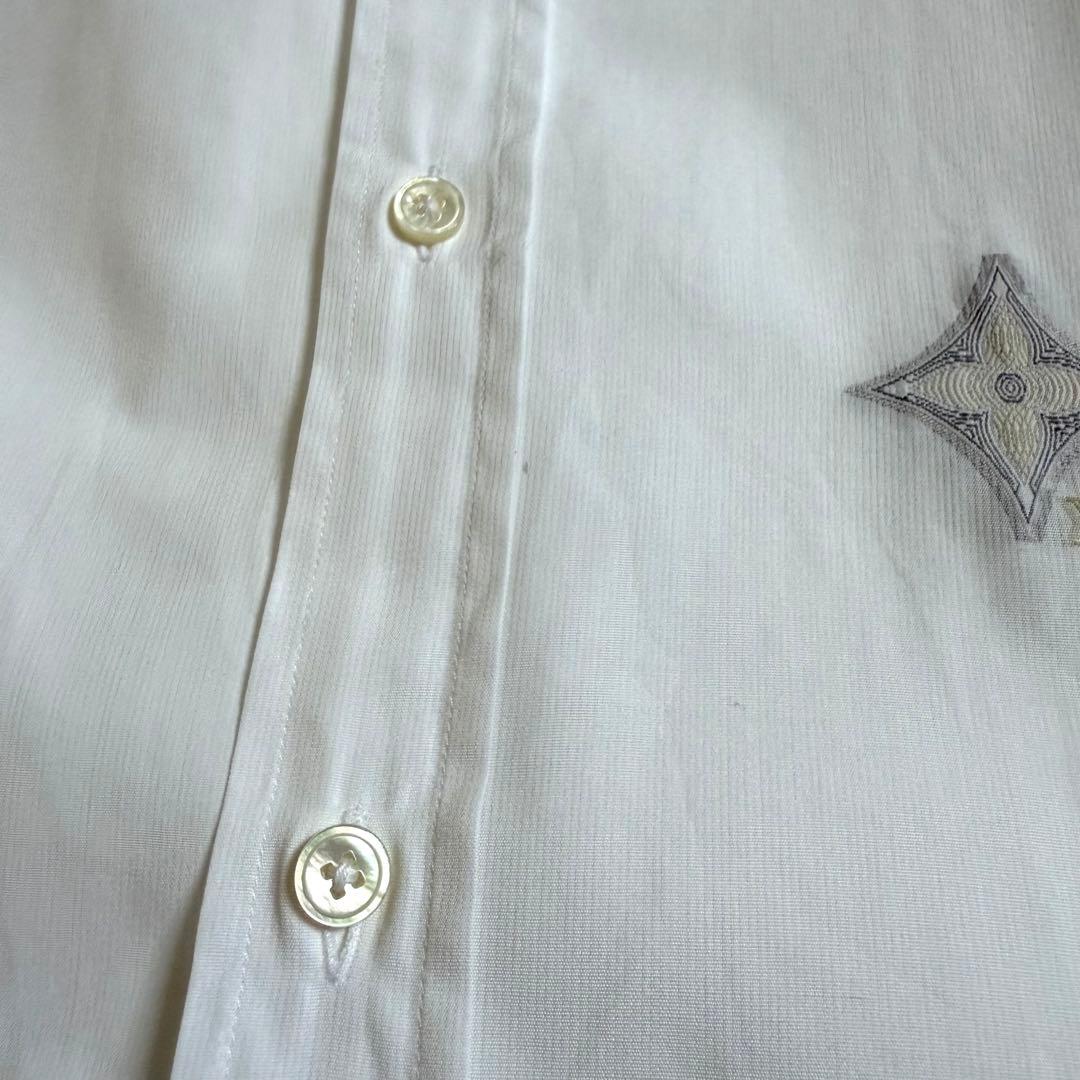 LOUIS VUITTON 長袖シャツ 刺繍 家紋 ホワイト