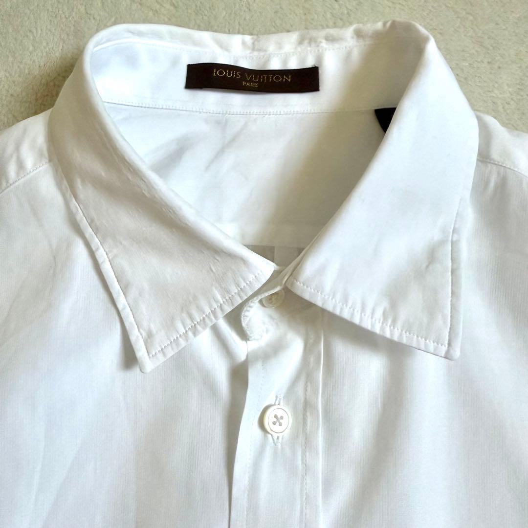 LOUIS VUITTON 長袖シャツ 刺繍 家紋 ホワイト