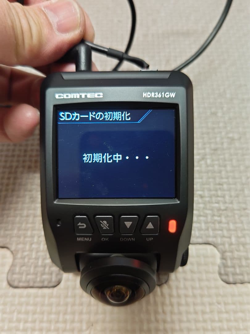 コムテックHDR361GW ドライブレコーダーリアカメラ付き360°