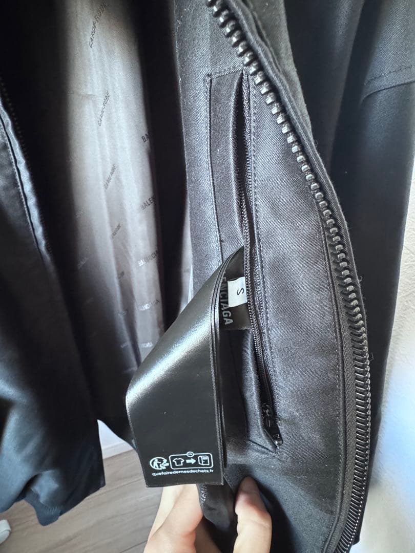 balenciaga 黒 シングルライダースジャケット