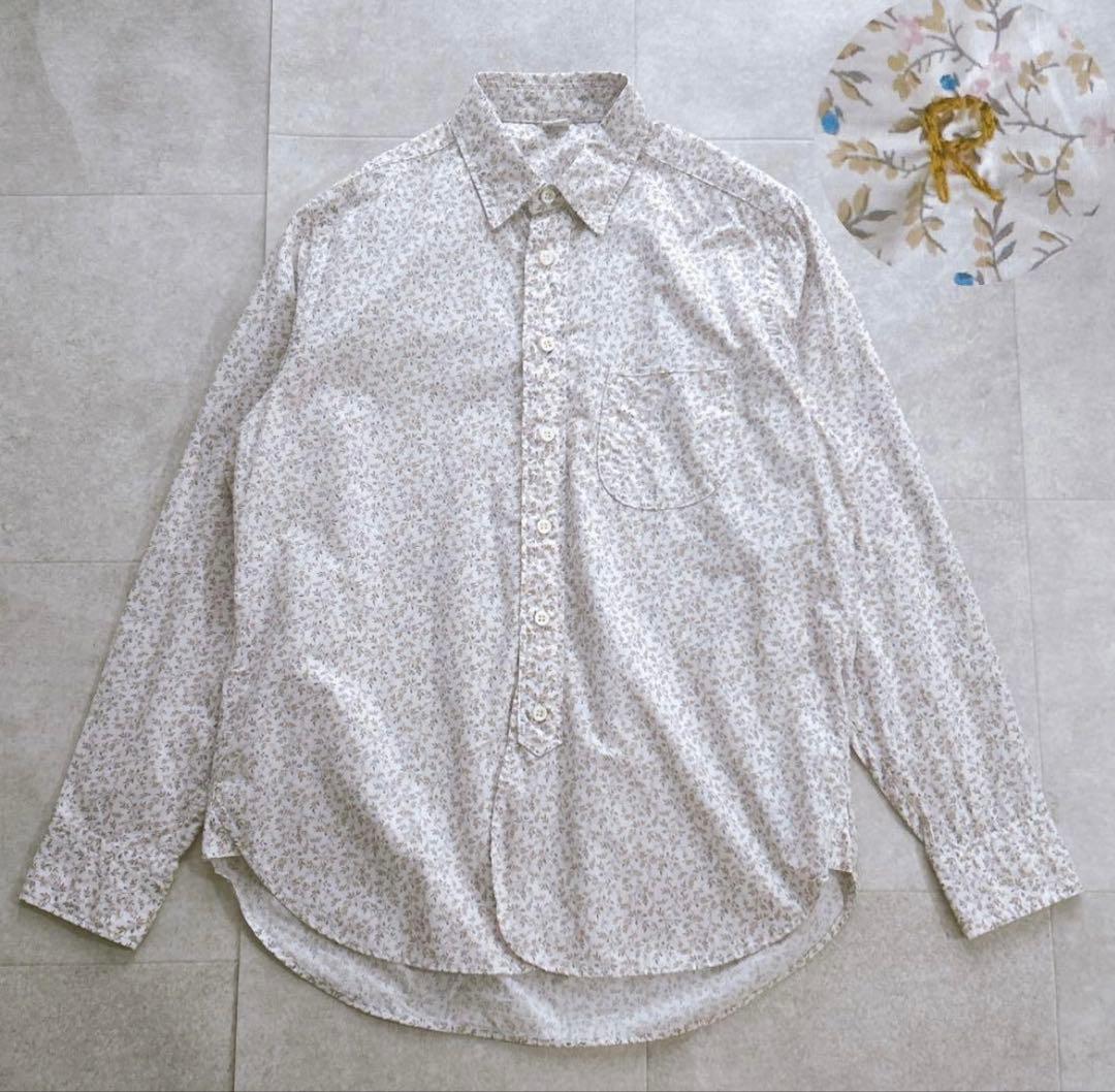 極美品✨45R バチスト小花プリントの908ローファーシャツ R刺繍 5.5万